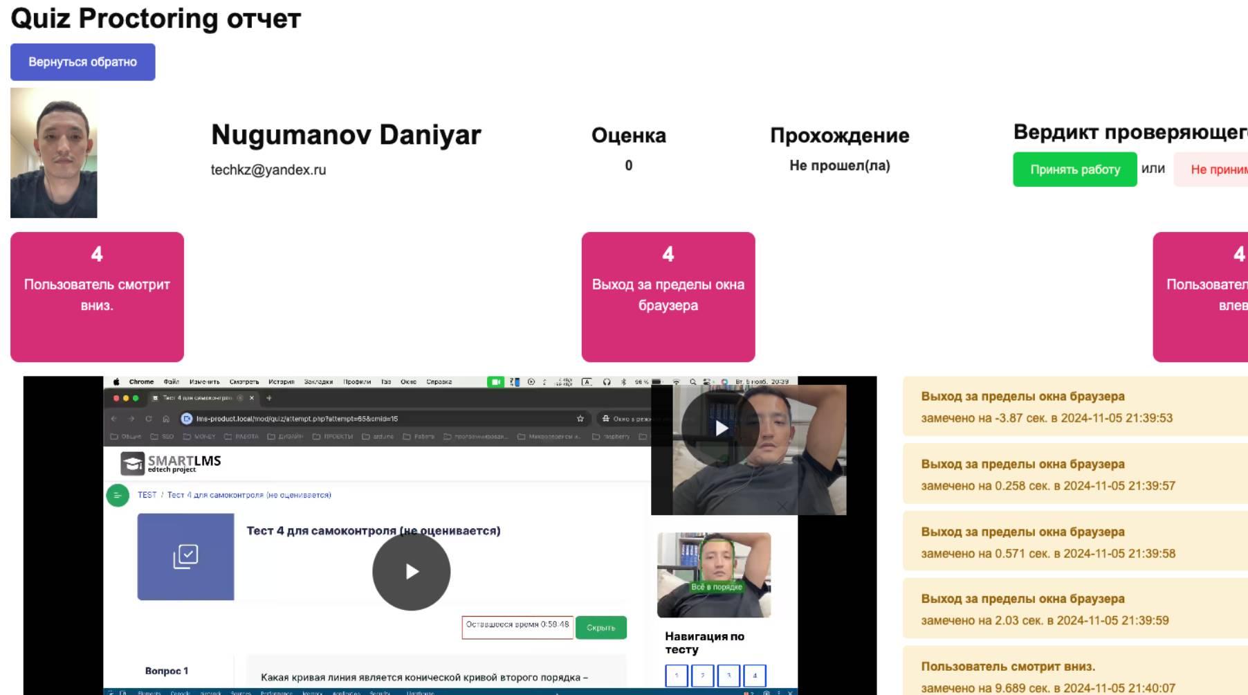 Завершение и анализ
